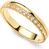 Ana Luisa Celine Cubic Zirconia Double Band Stackable Ring In Gold