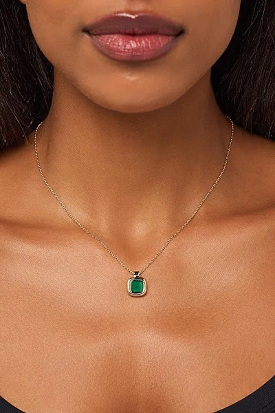 Ana Luisa Clara Green Onyx Pendant In Gold, Women's At Urban Outfitters In White