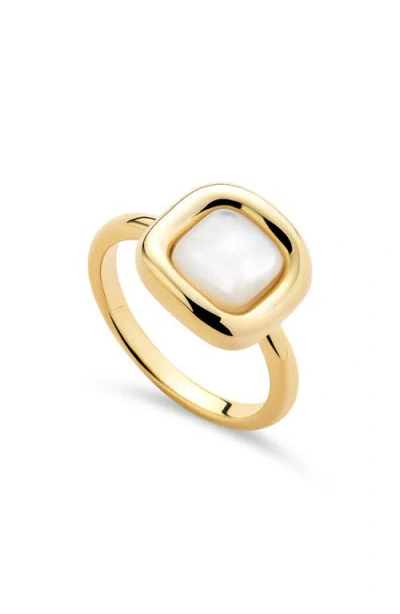 Ana Luisa Statement Ring Clara Ring Mother Of Pearl In Gold
