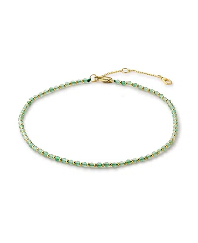 Ana Luisa Crew Gold Anklet In Green