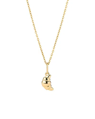 Ana Luisa Croissant Charm Solid Yellow Gold Necklace In Brown