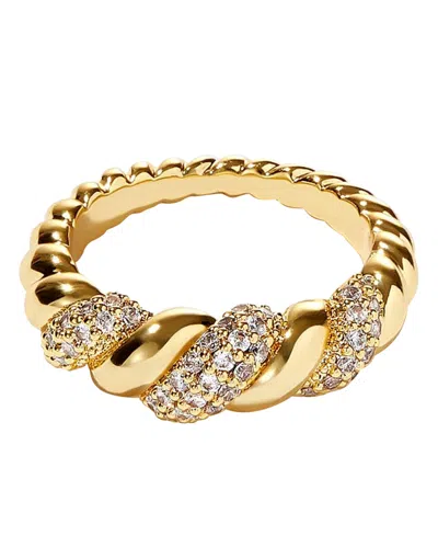 Ana Luisa Cubic Zirconia Rope Pave Twisted Ring In Gold