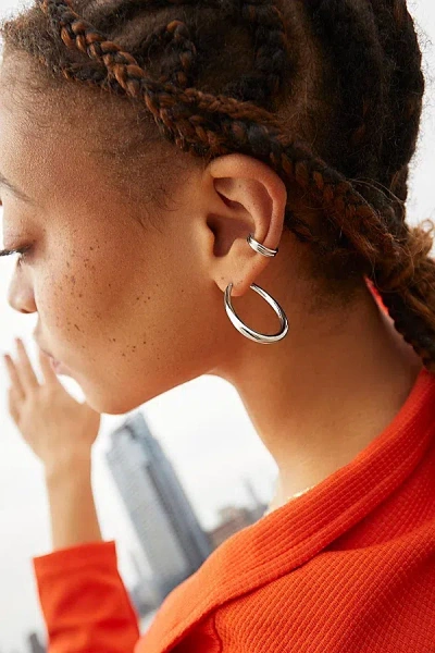 Ana Luisa Cuidado Hoop Earrings In Silver, Women's At Urban Outfitters
