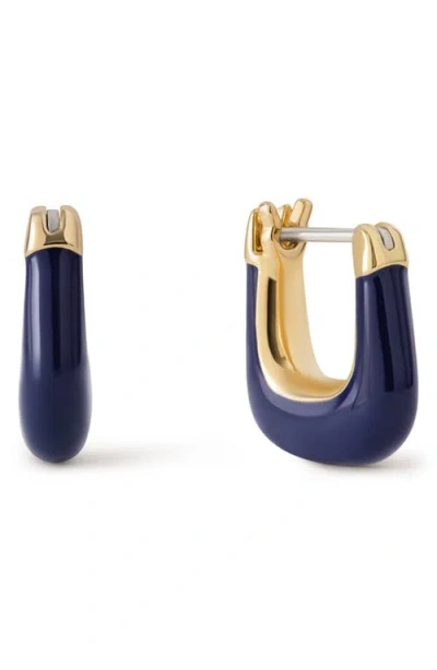 Ana Luisa Dakota Mini Enamel Huggie Hoop Earrings In Blue