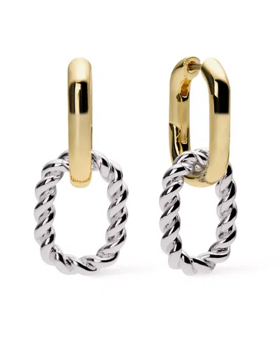 ANA LUISA DOUBLE ASH DOUBLE TWO TONE HOOP EARRINGS