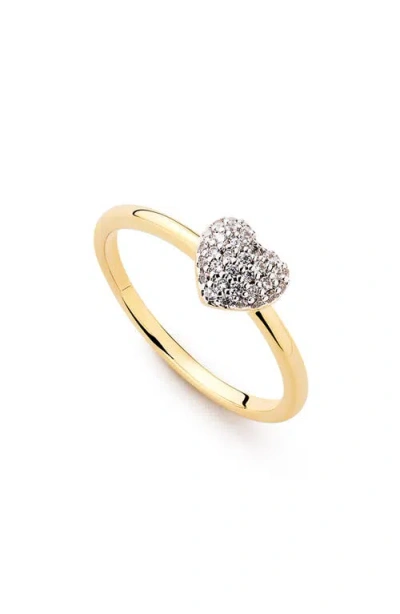 Ana Luisa Ellery Cubic Zirconia Pavé Heart Ring In Gold
