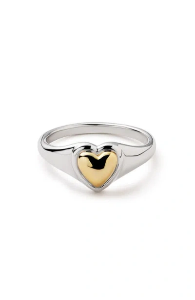 Ana Luisa Elysia Heart Ring In Metallic