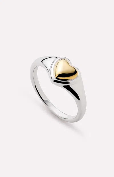 Ana Luisa Elysia Signet Ring In Gold And Silver In Metallic