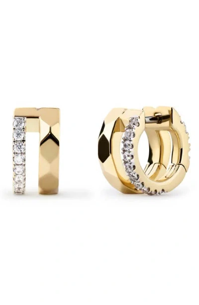 Ana Luisa Esme Cubic Zirconia Huggie Hoop Earrings In Gold