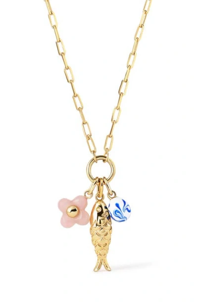 Ana Luisa Floral Charm Necklace In Gold