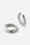 Ana Luisa Brass Giulia Medium Silver Hoop Earrings In Metallic