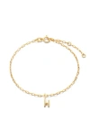 Ana Luisa Gold Charm Letter Bracelet In H