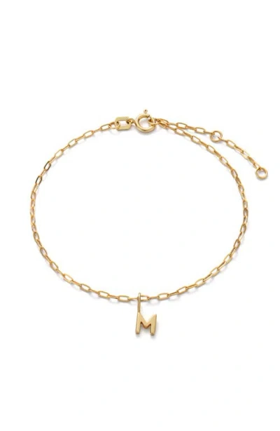 Ana Luisa Gold Charm Letter Bracelet In Gray