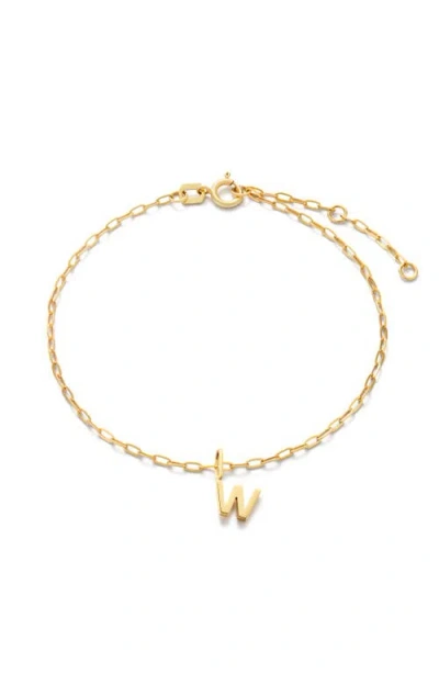 Ana Luisa Gold Charm Letter Bracelet In W
