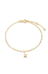 Ana Luisa Gold Charm Letter Bracelet In X