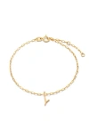 Ana Luisa Gold Charm Letter Bracelet In Y