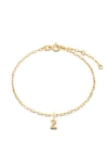 Ana Luisa Gold Charm Letter Bracelet In Z