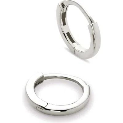 Ana Luisa White Gold Huggie Hoop Earrings