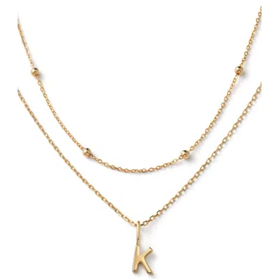 Ana Luisa 10k Gold Layered Letter Necklace In Letter K Solid Gold