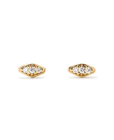 ANA LUISA GOLD MINI LAB-GROWN DIAMOND NAVETTE STUDS