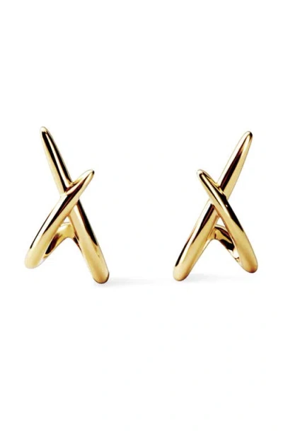 Ana Luisa Sloane Crisscross Stud Earrings In Gold