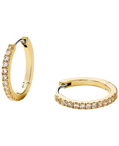 Ana Luisa Gold-plated Pave Medium Huggie Hoop Earrings