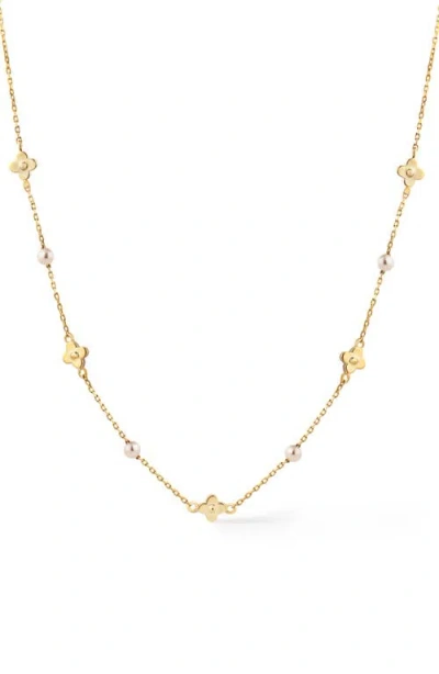 Ana Luisa Hannah Freshwater Pearl Station Necklace In Red