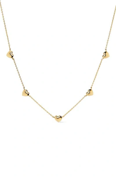 Ana Luisa Lev Mini Station Heart Necklace In Gold