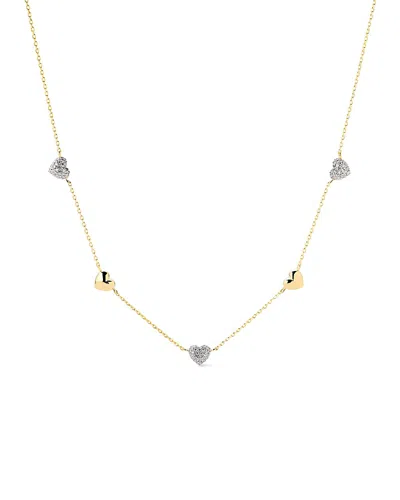 Ana Luisa Heart Necklace Lev Mini Pave Station Necklace In Brown