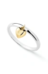 Ana Luisa Leia Two Tone Brass Gold Heart Ring In Gold/silver
