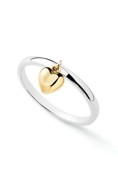 Ana Luisa Leia Two Tone Brass Gold Heart Ring In Metallic