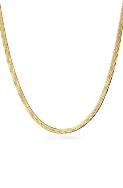 Ana Luisa Ina Herringbone Chain Necklace In Gold