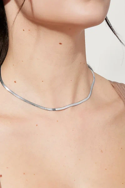 Ana Luisa Ina Herringbone Chain Necklace In Silver, Women's At Urban Outfitters