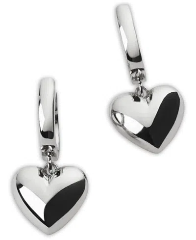 Ana Luisa Jessica Puffed Silver Heart Hoop Earrings In Metallic