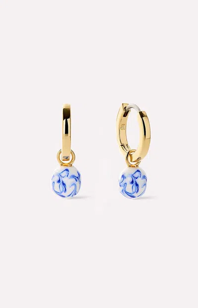Ana Luisa Lainey Marble Gold Drop Earrings In Gold And Blue Marble