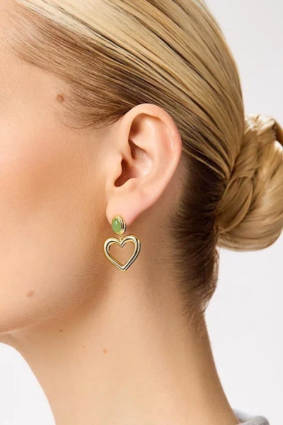 Ana Luisa Laini Heart Drop Earrings In Gold, Women's At Urban Outfitters