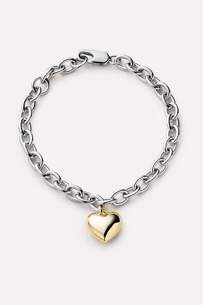 Ana Luisa Lev Gold Charm Bracelet In Two/tone, Women's At Urban Outfitters In White