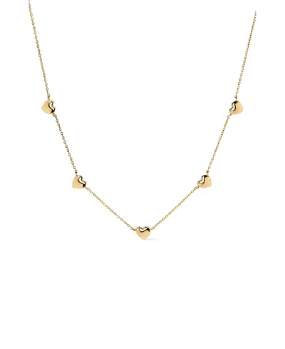 Ana Luisa Lev Mini Station Heart Necklace In Gold
