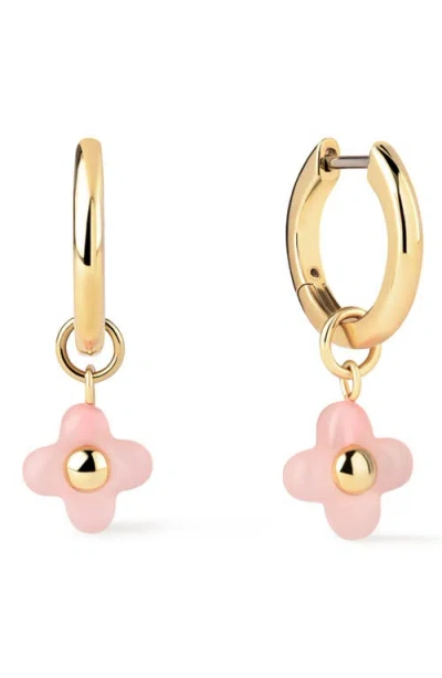 Ana Luisa Liora Rose Quartz Drop Hoop Earrings In Gold