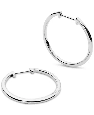 Ana Luisa Lo Medium Silver Slim Endless Hoop Earrings In Metallic