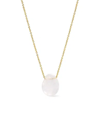 Ana Luisa Mini Clear Quartz Pebble Necklace In Gold