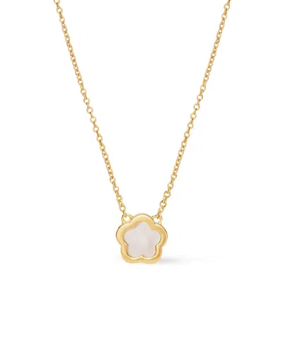 ANA LUISA MOTHER OF PEARL INLAY FLOWER PENDANT - SAYA