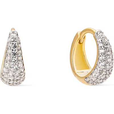 Ana Luisa Huggie Nate Pave Earrings In Metallic