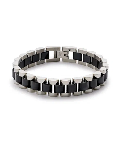 Ana Luisa Ora Silver Ceramic Watch Strap Bracelet In Black