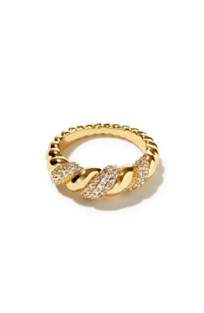 Ana Luisa Pavé Cubic Zirconia Rope Band Ring In Gold