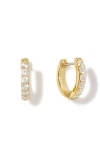 Ana Luisa Suzanne Medium Pave Huggie Hoops In Gold