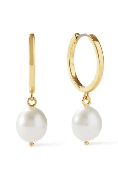 Ana Luisa Pearl Hoops In Gold