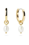 Ana Luisa Frida Freshwater Pearl Huggie Hoops In Gold