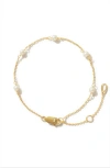 Ana Luisa Adelie Freshwater Pearl Station Bracelet In Gold