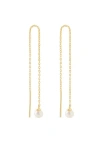 Ana Luisa Pearl Threader Earrings In Gold